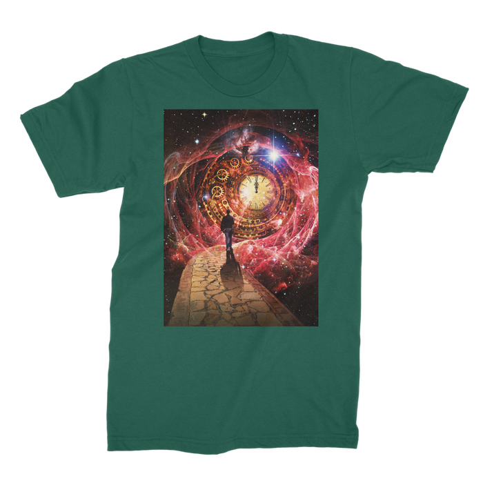 VIRGIN TEEZ Men T-Shirts Dark Green / Male / S Space and Time Premium Jersey Men's T-Shirt