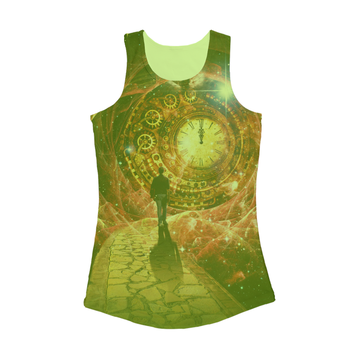 VIRGIN TEEZ Women Tank top Electric Green / XS Space and Time Women Performance Tank Top