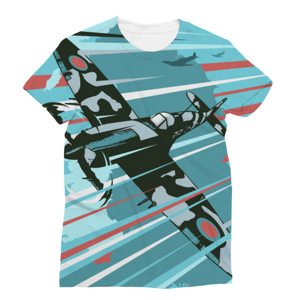 VIRGIN TEEZ Men T-Shirts XS Spitfire Classic Sublimation Women's T-Shirt