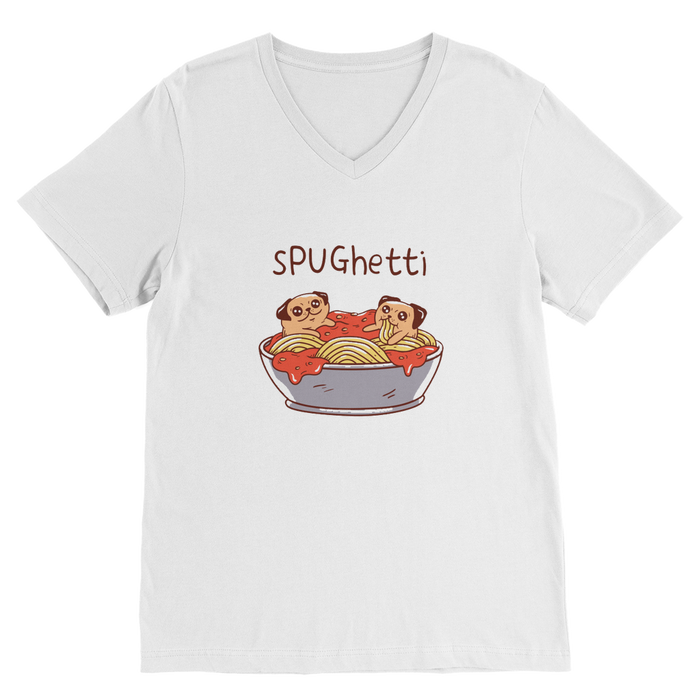 VIRGIN TEEZ Men T-Shirts White / Unisex / S sPUGhetti Premium V-Neck T-Shirt