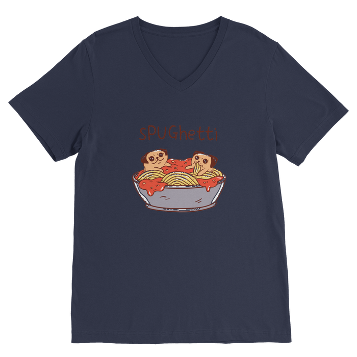 VIRGIN TEEZ Men T-Shirts Navy / Unisex / S sPUGhetti Premium V-Neck T-Shirt
