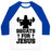 Virgin Teez  Baseball Tee Unisex Classic Baseball Tee / x-small / White/Blue SQUATS FOR JESUS UNISEX CLASSIC BASEBALL TEE