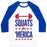 Virgin Teez  Baseball Tee Unisex Classic Baseball Tee / x-small / White/Blue SQUATS FOR MERICA UNISEX CLASSIC BASEBALL TEE"