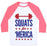 Virgin Teez  Baseball Tee Unisex Classic Baseball Tee / x-small / White/Neon Pink SQUATS FOR MERICA UNISEX CLASSIC BASEBALL TEE"