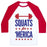 Virgin Teez  Baseball Tee Unisex Classic Baseball Tee / x-small / White/Red SQUATS FOR MERICA UNISEX CLASSIC BASEBALL TEE"