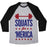 Virgin Teez  Baseball Tee Unisex Tri-Blend Baseball Tee / small / Athletic Gray / Black SQUATS FOR MERICA UNISEX TRI-BLEND BASEBALL TEE"