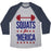 Virgin Teez  Baseball Tee Unisex Tri-Blend Baseball Tee / small / Athletic Gray / Navy SQUATS FOR MERICA UNISEX TRI-BLEND BASEBALL TEE"