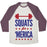 Virgin Teez  Baseball Tee Unisex Tri-Blend Baseball Tee / small / Oatmeal / Maroon SQUATS FOR MERICA UNISEX TRI-BLEND BASEBALL TEE"