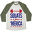 Virgin Teez  Baseball Tee Unisex Tri-Blend Baseball Tee / small / Oatmeal / Moss SQUATS FOR MERICA UNISEX TRI-BLEND BASEBALL TEE"
