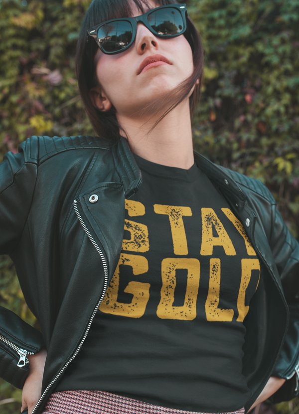 Virgin Teez Women T-Shirt Stay Gold  Women T-shirt