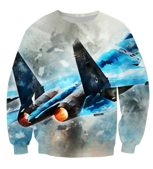 Virgin Teez Sublimation Sweatshirts SU-27 Flanker digital painting Unisex Sweat Shirt
