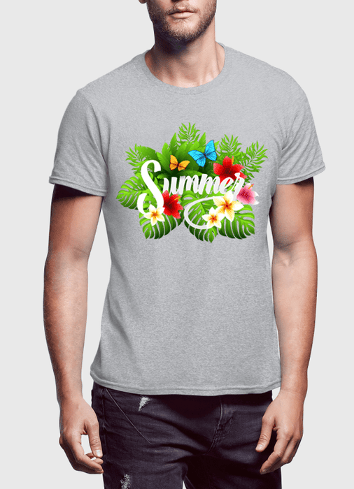 Aneeq Arshad T-shirt SMALL / Gray Summer Time Half Sleeves T-shirt