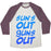 Virgin Teez  Baseball Tee Unisex Tri-Blend Baseball Tee / small / Oatmeal / Maroon SUN'S OUT GUNS OUT (BLUE) UNISEX TRI-BLEND BASEBALL TEE