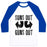 Virgin Teez  Baseball Tee Unisex Classic Baseball Tee / x-small / White/Blue SUNS OUT, GUNS OUT (TANK) UNISEX CLASSIC BASEBALL TEE
