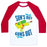 Virgin Teez  Baseball Tee Unisex Classic Baseball Tee / x-small / White/Red SUNS OUT, GUNS OUT UNISEX CLASSIC BASEBALL TEE