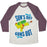 Virgin Teez  Baseball Tee Unisex Tri-Blend Baseball Tee / small / Oatmeal / Maroon SUNS OUT, GUNS OUT UNISEX TRI-BLEND BASEBALL TEE