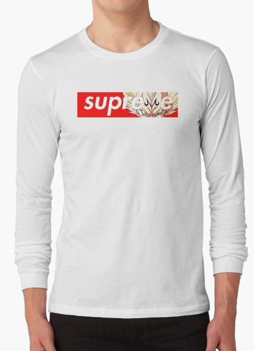 Tommy Nease Full Sleeves T-Shirts Supreme Majin Vegeta WHITE FULL SLEEVES T-SHIRT