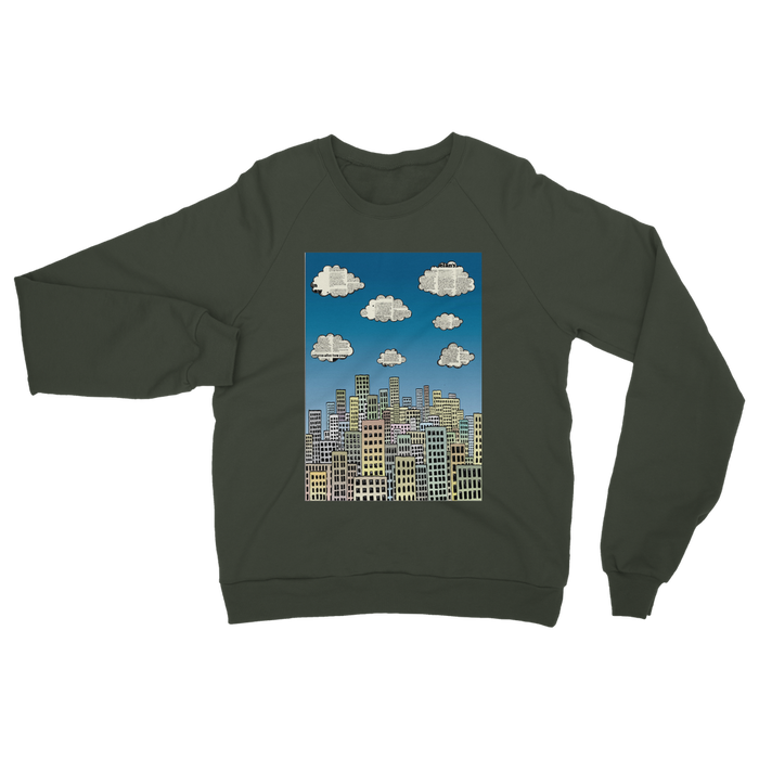 VIRGIN TEEZ Sweat shirt Olive Green / S The city of paper clouds Classic Adult Sweatshirt