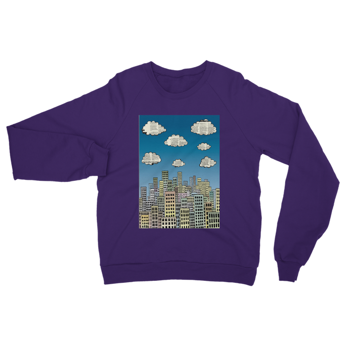 VIRGIN TEEZ Sweat shirt Purple / S The city of paper clouds Classic Adult Sweatshirt