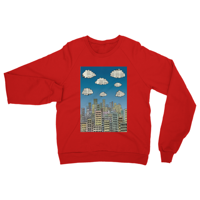VIRGIN TEEZ Sweat shirt Red / S The city of paper clouds Classic Adult Sweatshirt