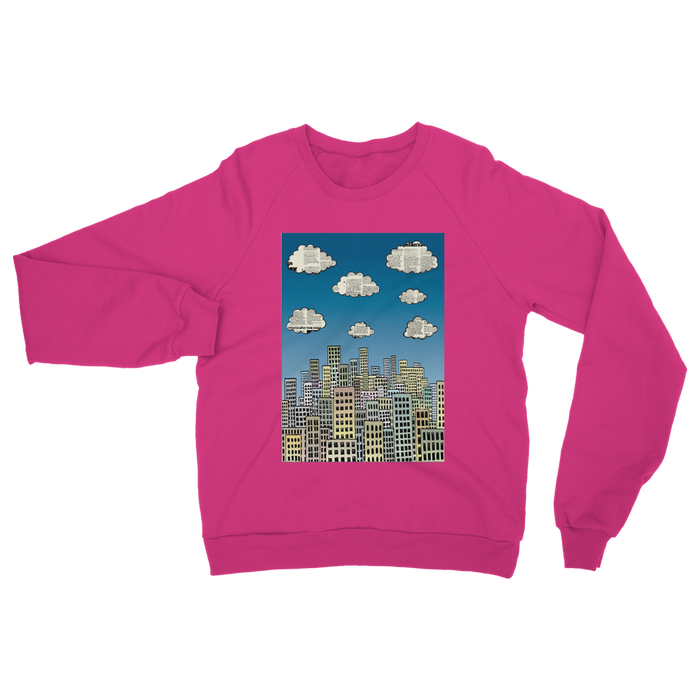 VIRGIN TEEZ Sweat shirt Safety Pink / S The city of paper clouds Classic Adult Sweatshirt