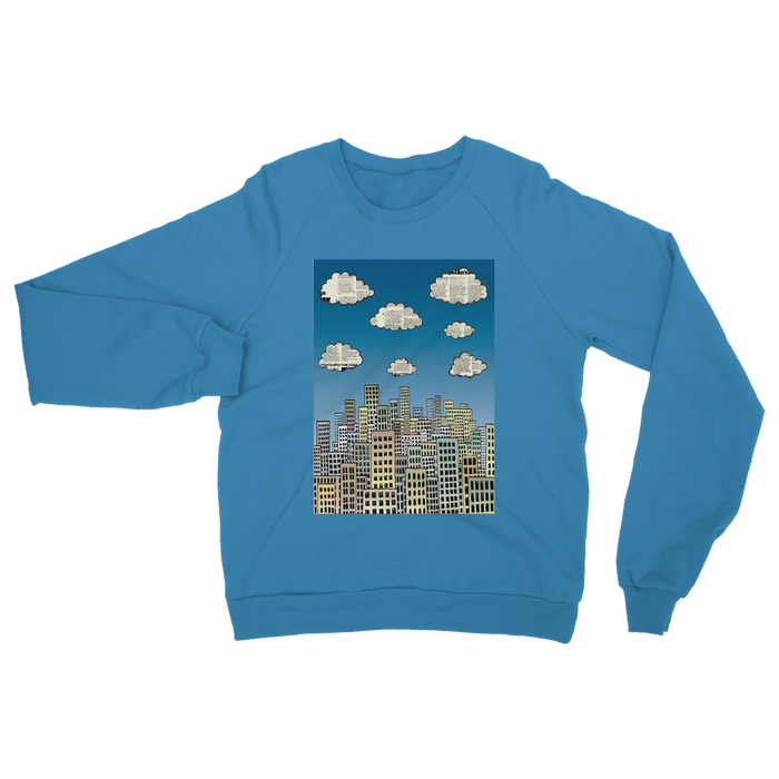VIRGIN TEEZ Sweat shirt Sapphire / S The city of paper clouds Classic Adult Sweatshirt