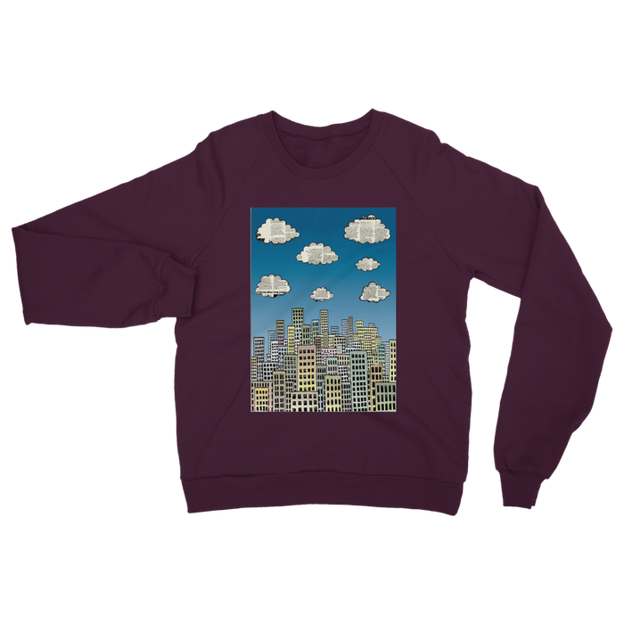 VIRGIN TEEZ Sweat shirt Burgundy / S The city of paper clouds Classic Adult Sweatshirt