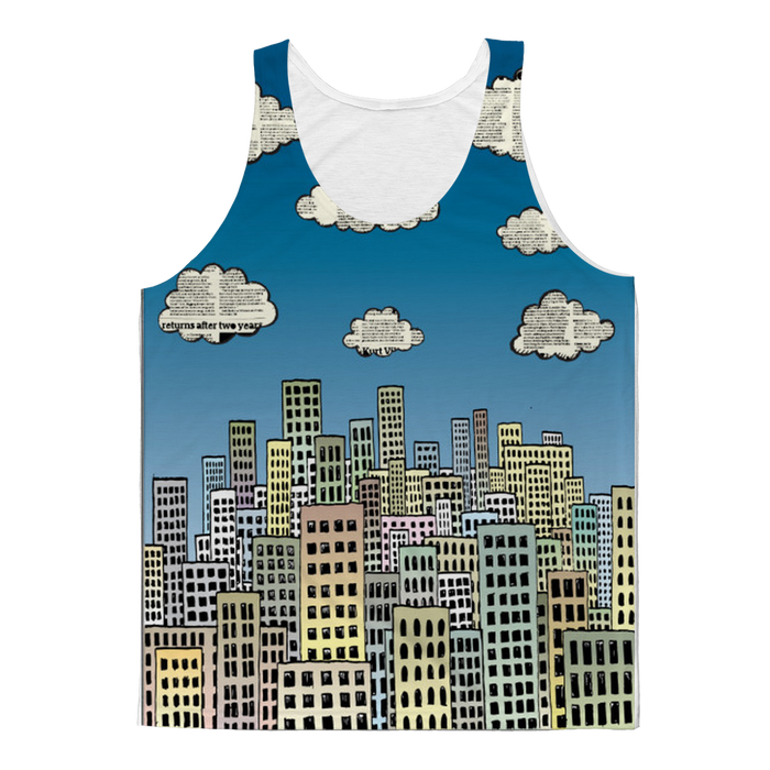 VIRGIN TEEZ Tank Top XS The city of paper clouds Classic Sublimation Adult Tank Top