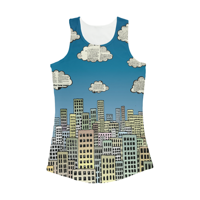 VIRGIN TEEZ Women Tank top White / XS The city of paper clouds Women Performance Tank Top