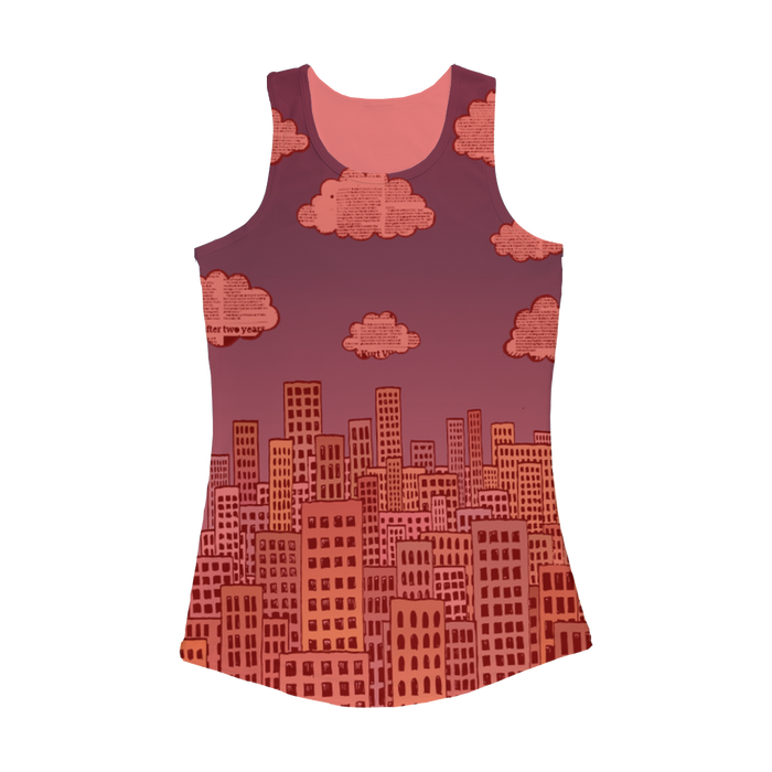 VIRGIN TEEZ Women Tank top Electric Pink / XS The city of paper clouds Women Performance Tank Top