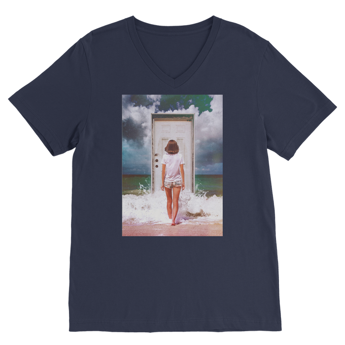 VIRGIN TEEZ Men T-Shirts Navy / Unisex / S The Door Premium V-Neck T-Shirt