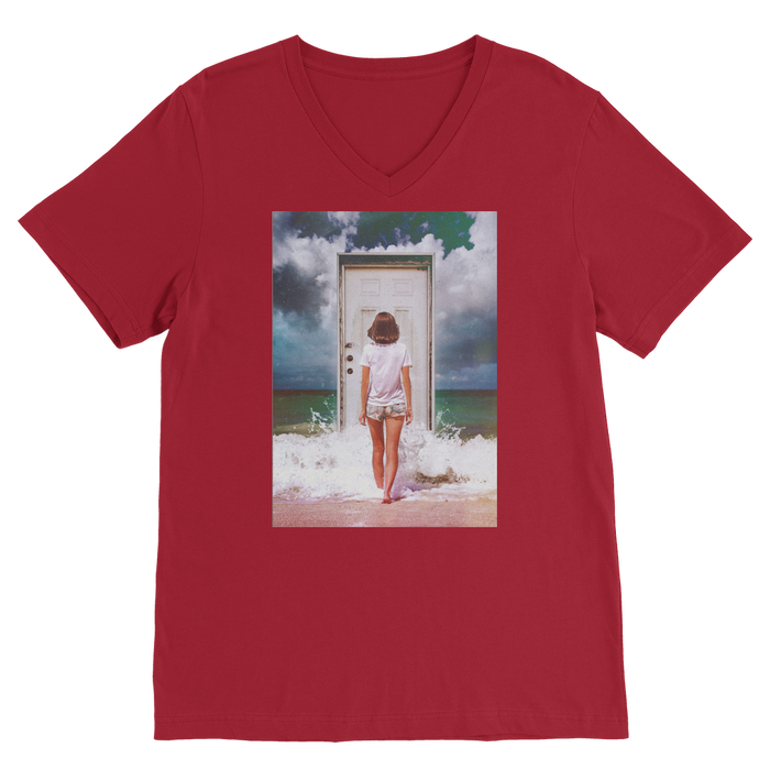VIRGIN TEEZ Men T-Shirts Red / Unisex / S The Door Premium V-Neck T-Shirt