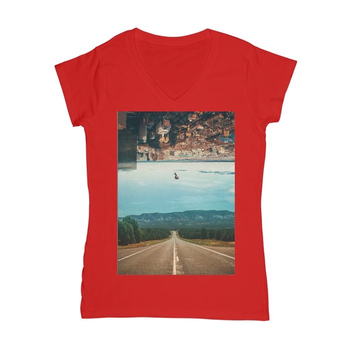 VIRGIN TEEZ Men T-Shirts Red / Female / S The Dropout Classic Women's V-Neck T-Shirt