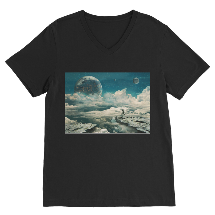 VIRGIN TEEZ Men T-Shirts Black / Unisex / S The explorer Premium V-Neck T-Shirt