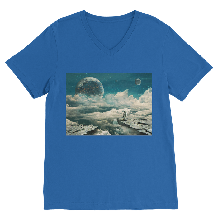 VIRGIN TEEZ Men T-Shirts Royal / Unisex / S The explorer Premium V-Neck T-Shirt