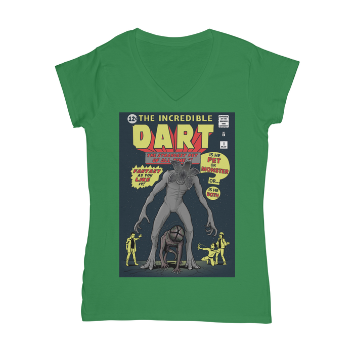 VIRGIN TEEZ Women T-Shirt Kelly Green / Female / S The Incredible Dart Classic Women's V-Neck T-Shirt