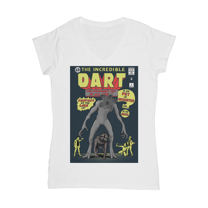 VIRGIN TEEZ Women T-Shirt White / Female / S The Incredible Dart Classic Women's V-Neck T-Shirt