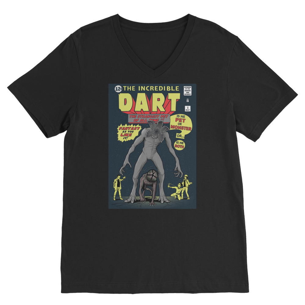VIRGIN TEEZ Men T-Shirts Black / Unisex / S The Incredible Dart Premium V-Neck T-Shirt
