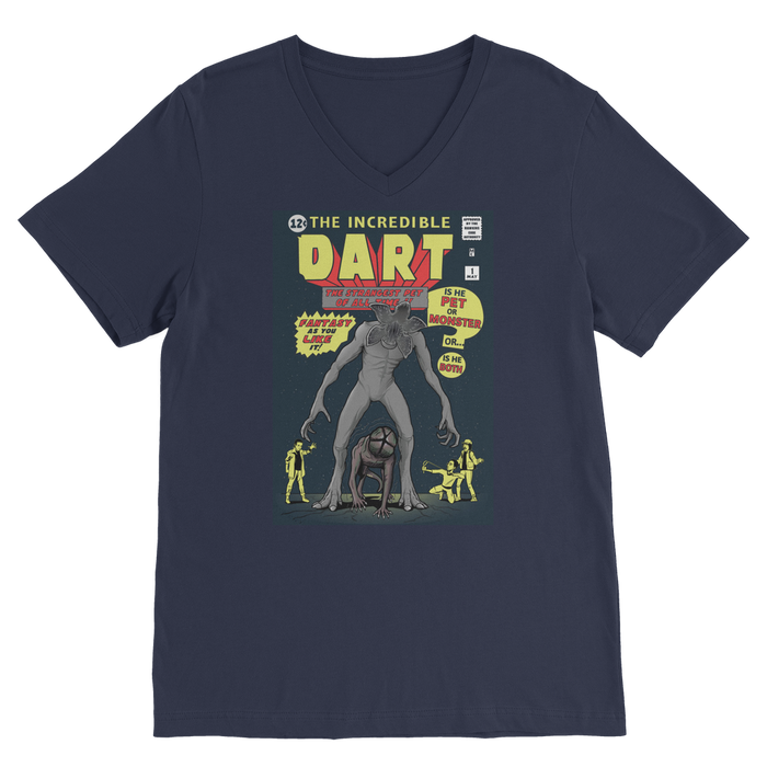VIRGIN TEEZ Men T-Shirts Navy / Unisex / S The Incredible Dart Premium V-Neck T-Shirt