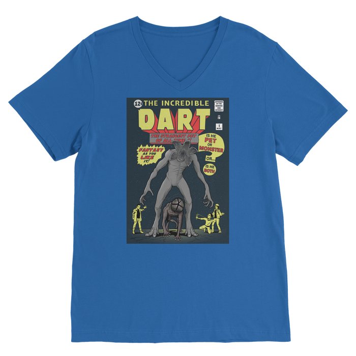 VIRGIN TEEZ Men T-Shirts Royal / Unisex / S The Incredible Dart Premium V-Neck T-Shirt