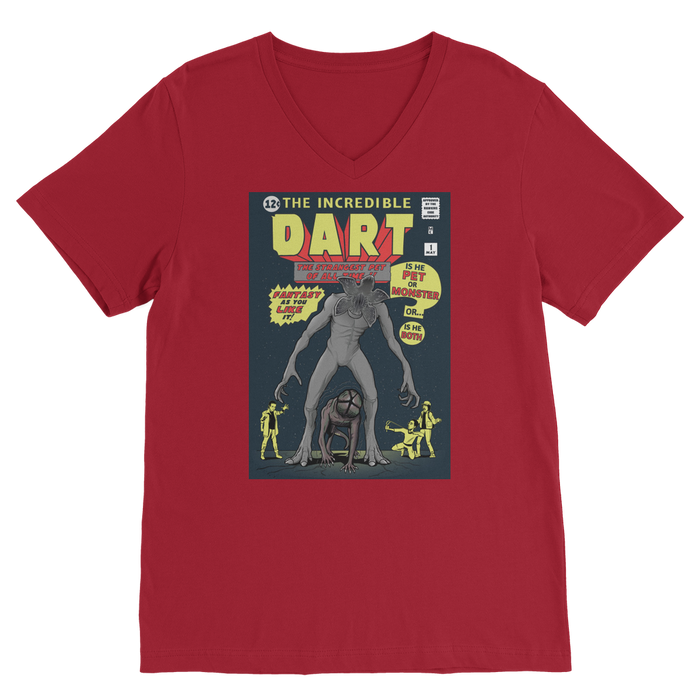 VIRGIN TEEZ Men T-Shirts Red / Unisex / S The Incredible Dart Premium V-Neck T-Shirt