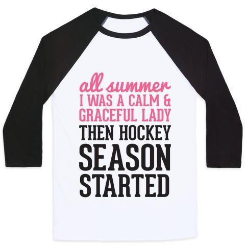 Virgin Teez  Baseball Tee ...THEN HOCKEY SEASON STARTED UNISEX CLASSIC BASEBALL TEE