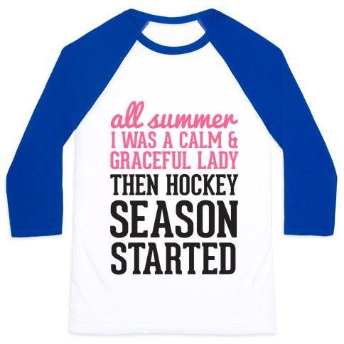Virgin Teez  Baseball Tee ...THEN HOCKEY SEASON STARTED UNISEX CLASSIC BASEBALL TEE
