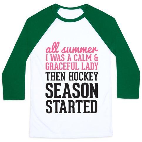 Virgin Teez  Baseball Tee ...THEN HOCKEY SEASON STARTED UNISEX CLASSIC BASEBALL TEE