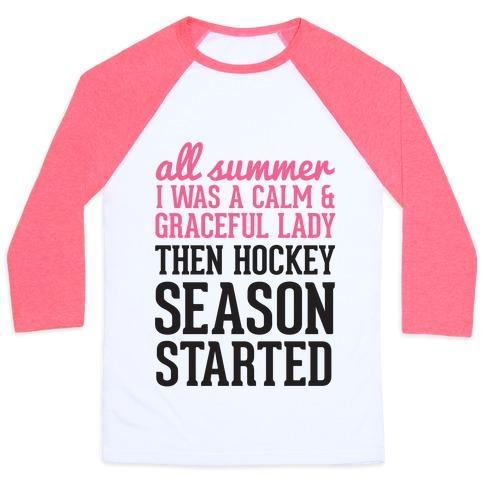 Virgin Teez  Baseball Tee ...THEN HOCKEY SEASON STARTED UNISEX CLASSIC BASEBALL TEE
