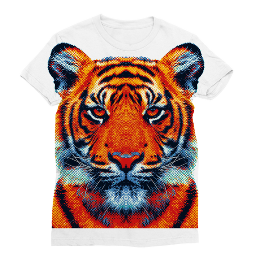 VIRGIN TEEZ Sublimation Women's T-Shirt XS Tiger - Colorful Animals Classic Sublimation Women's T-Shirt