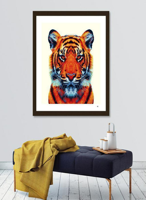 LUVD Framed Art Prints Tiger - Colorful Animals  Frame