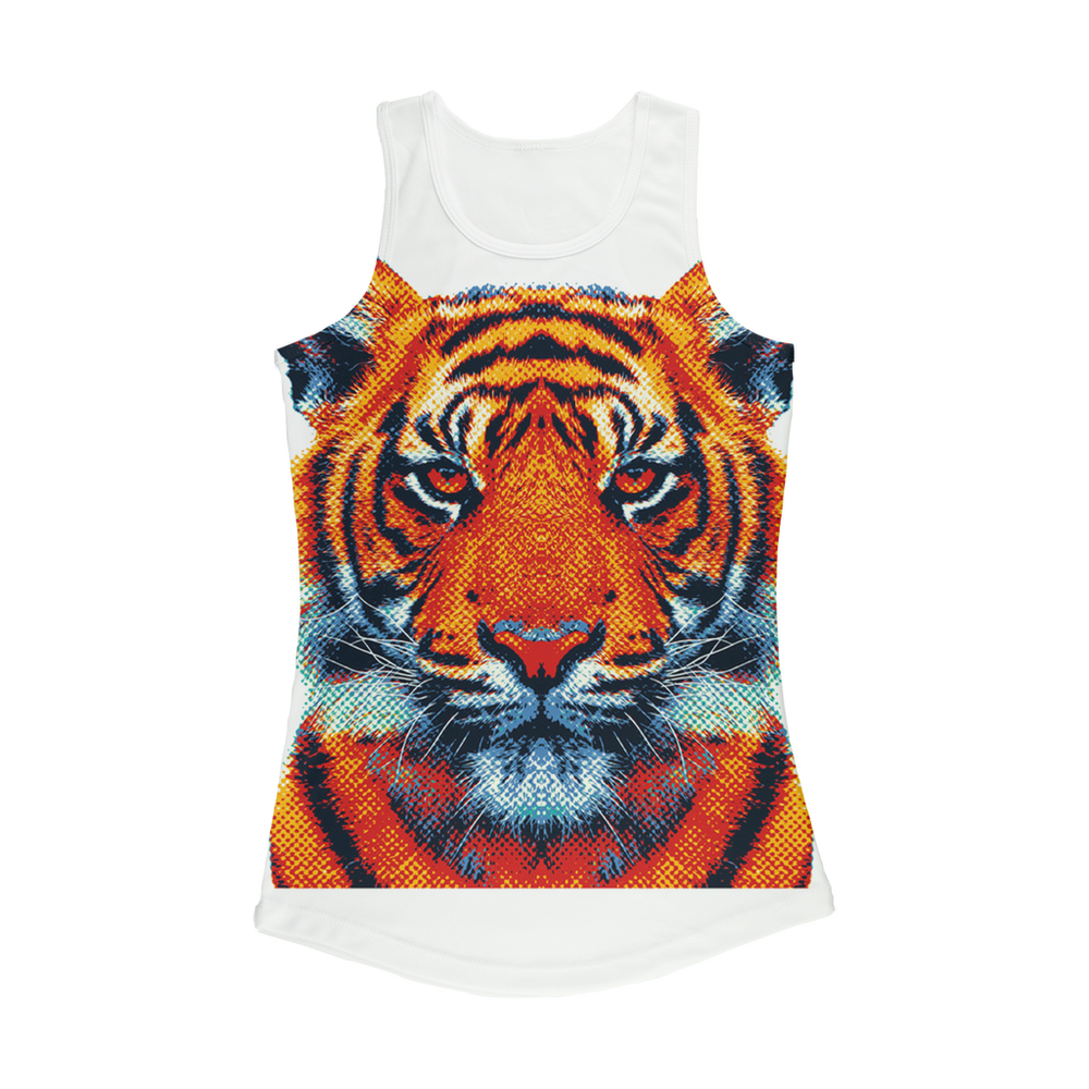 VIRGIN TEEZ Women Tank top White / XS Tiger - Colorful Animals Women Performance Tank Top