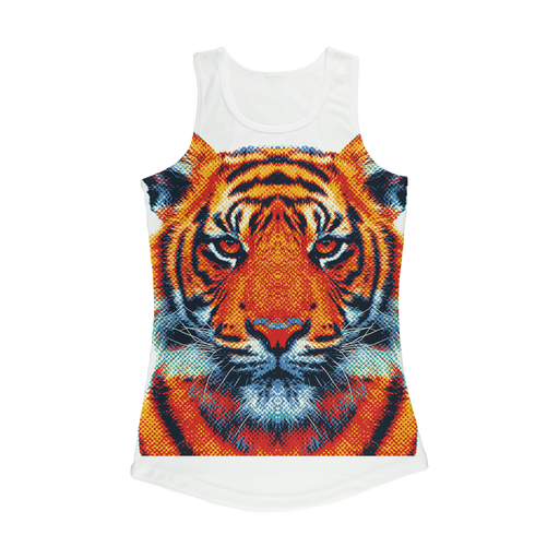 VIRGIN TEEZ Women Tank top White / XS Tiger - Colorful Animals Women Performance Tank Top
