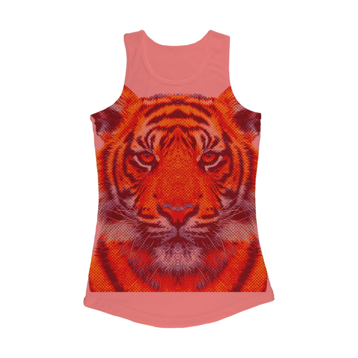 VIRGIN TEEZ Women Tank top Electric Pink / XS Tiger - Colorful Animals Women Performance Tank Top
